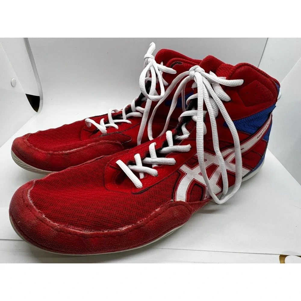 ASICS Men's Matflex 6 GS Wrestling Shoes Men's Size 12 Classic Red Blue Fair A8